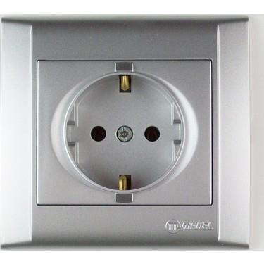 MAKEL DEFNE METALİK GÜMÜŞ TOPRAKLI PRİZ 43065028