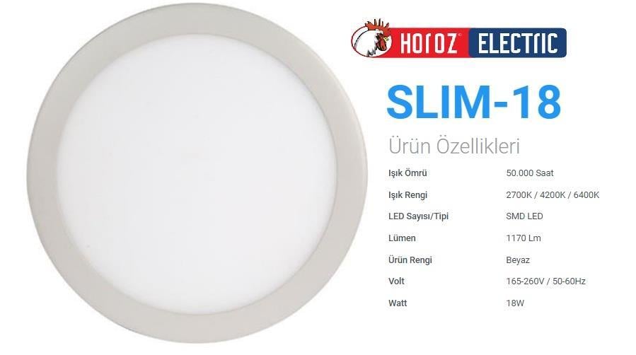 HOROZ 18W 6400k BEYAZ SMD LED PANEL 0560030018