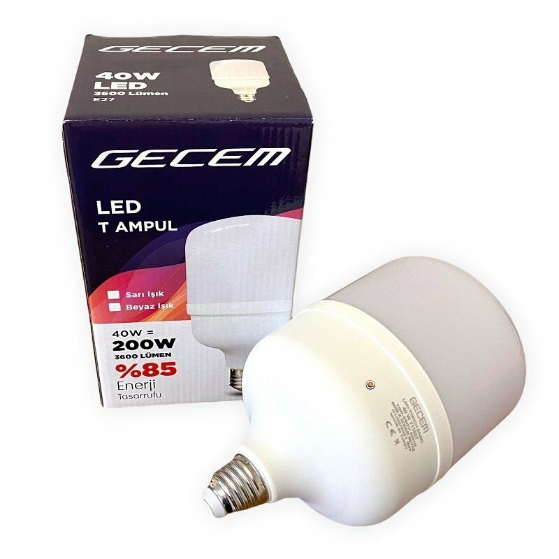 GECEM 40W E27 LEDLİ TORCH AMPÜL BEYAZ