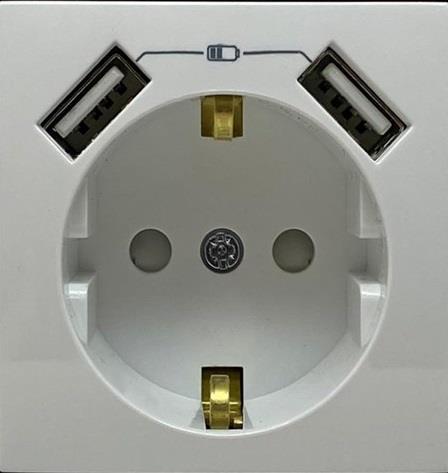 EL-Bİ ZENA VEGA BEYAZ ÇOCUK KORUMALI 2 Lİ USB TOPRAKLI PRİZ 609-010200-317