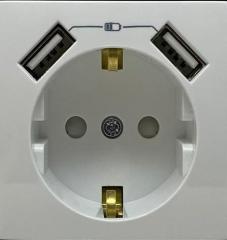 EL-Bİ ZENA VEGA BEYAZ ÇOCUK KORUMALI 2 Lİ USB TOPRAKLI PRİZ 609-010200-317