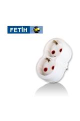 FETİH 101-02P İKİLİ TOPRAKLI FİŞLİ PRİZ (PAPATYA)