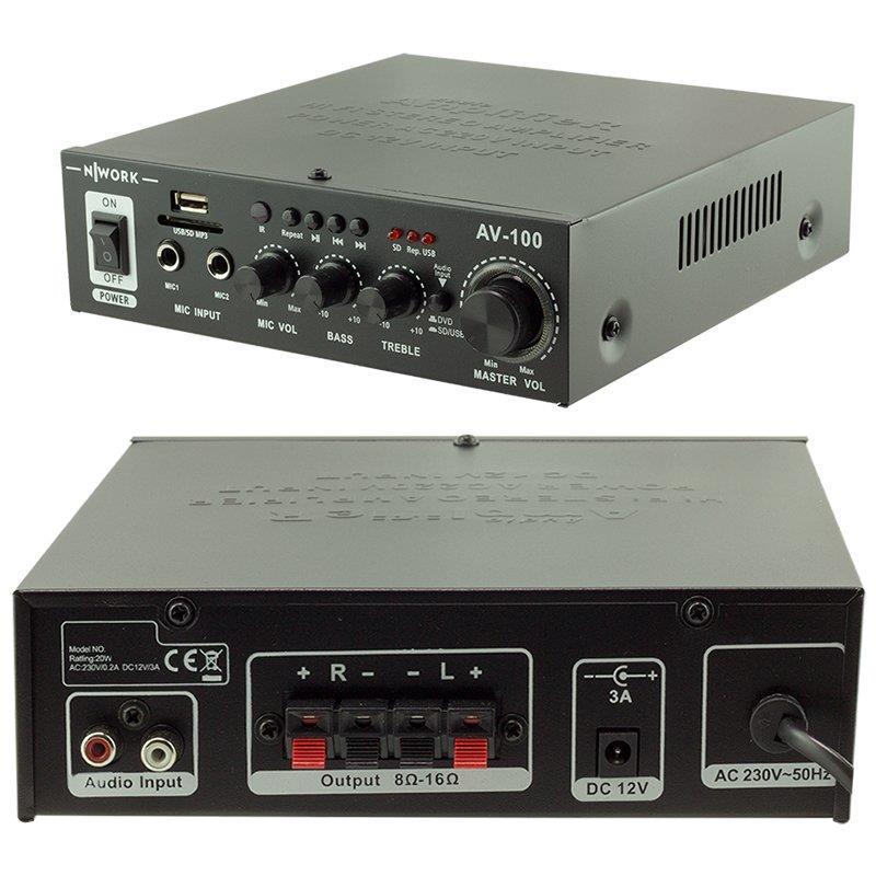 NETWORK AV-100 15W USB Lİ AMFİ