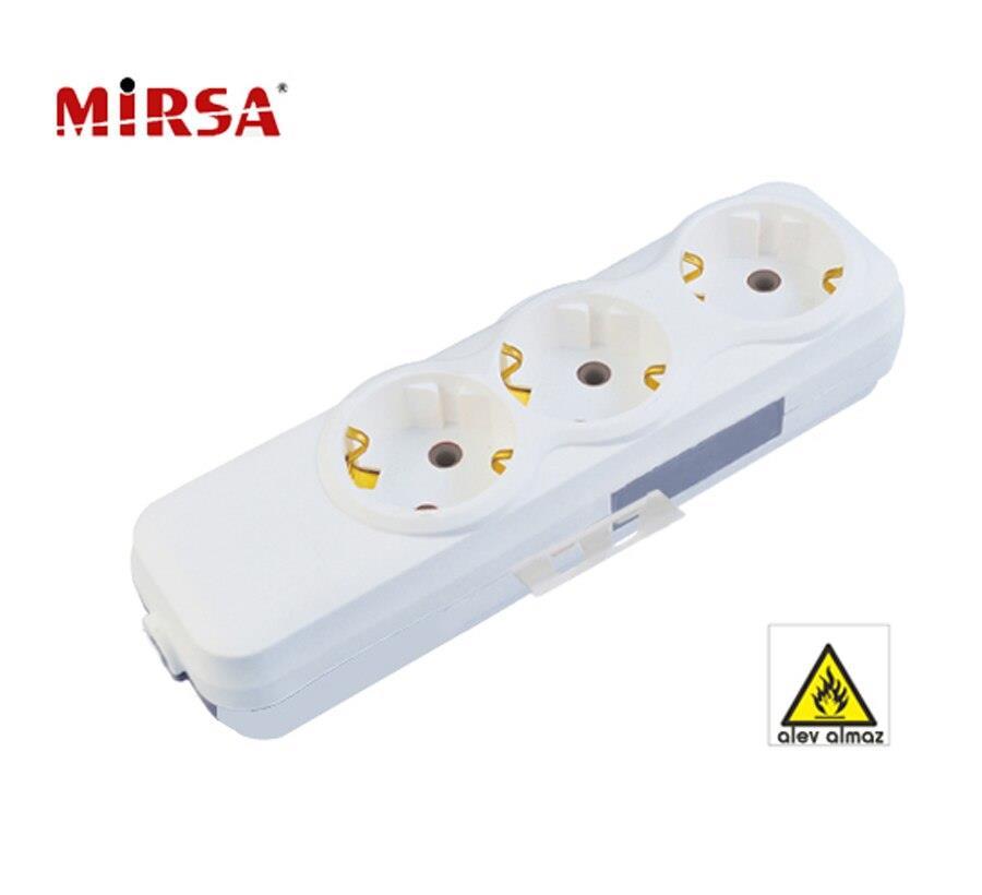 MİRSA 3 LÜ KLEMENSLİ TOPRAKLI GRUP PRİZ 7730000