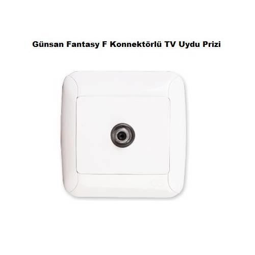 GÜNSAN FANTASY BEYAZ UYDU PRİZİ EKO F KONNEKTÖR 01231100100391
