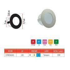 ERKLAMP ERK5040 BEYAZ 1,5W YUVARLAK MERDİVEN SENSÖRÜ