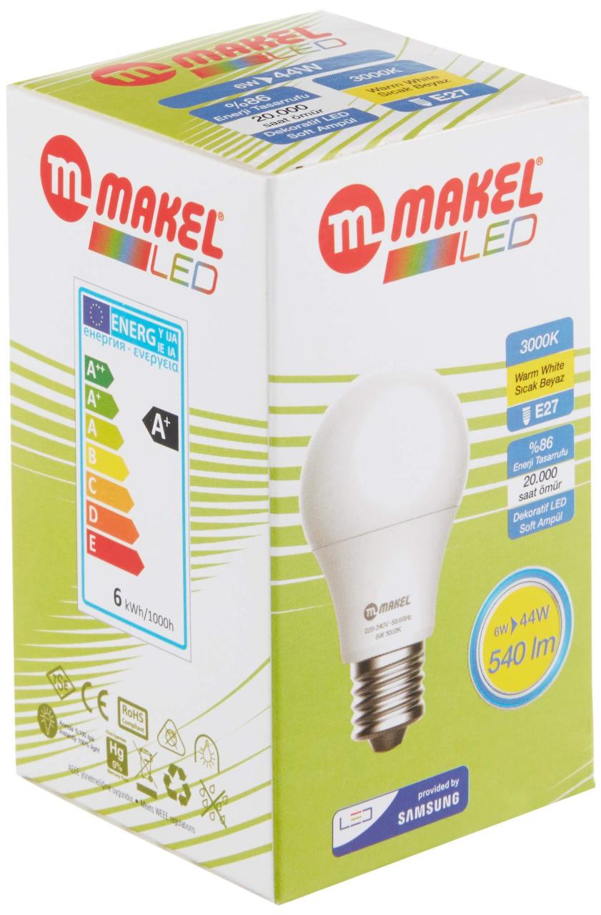 MAKEL 6W 3000K GÜN IŞIĞI LED AMPUL BC06.0W-0227M