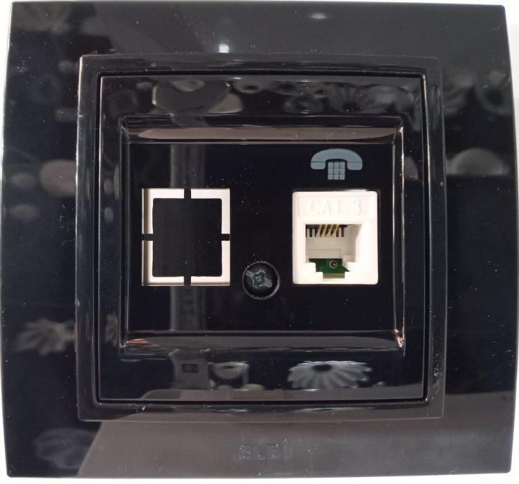 EL-Bİ VEGA SİYAH PLATİN NUMERİS TELEFON PRİZ 609-013000-221