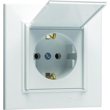 MAKEL KAREA BEYAZ KAPAKLI TOPRAKLI PRİZ 57001029