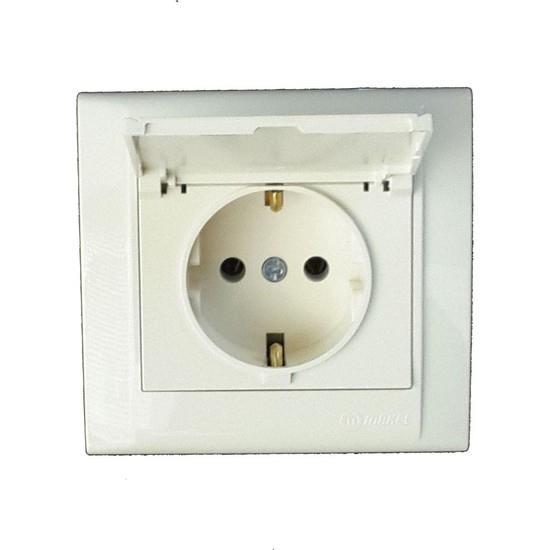 MAKEL DEFNE KREM KAPAKLI TOPRAKLI PRİZ 43010029
