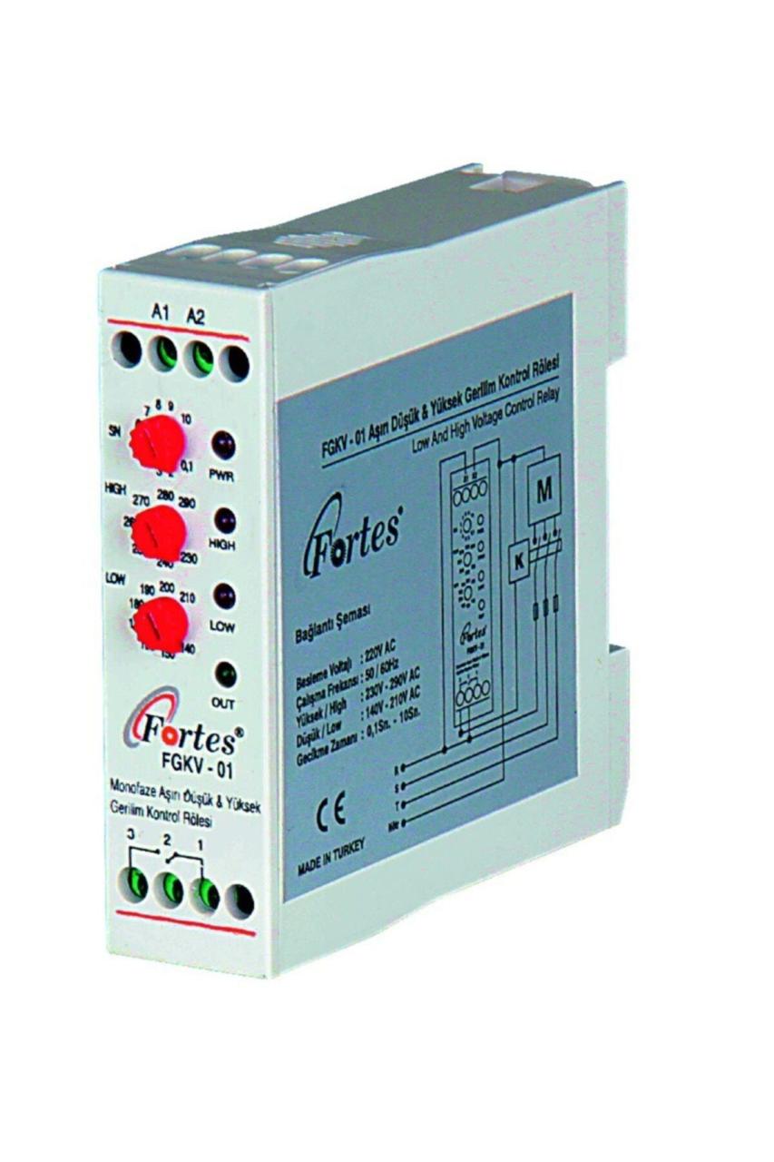 FORTES FGKV-01 MONOFAZE AŞIRI DÜŞÜK & YÜKSEK GERİLİM KONTROL RÖLESİ